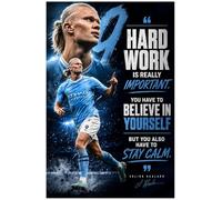 Erling Haaland Motivational Poster Quote Inspirational Quotes Classroom Posters Mens Soccer Pro Coaching Wall Art Growth Mindset Teacher Educational Signed Memorabilia Sports Decor Jersey Boys CCP259