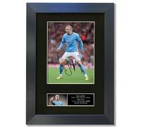 Erling Haarland Man City Signed Reproduction Autograph Mounted Photo BLACK FRAME Print A4#873
