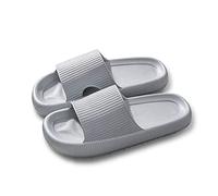 ERLINGO Pillow Slides Slippers, Ultra-Soft Slippers Bathroom Non-Slip Thick Soled Shoes Quick Dry Platform Shower Slides Super Soft Home Pillow Slides for Women and Men Casual Style (Gray, 8)