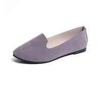 ERLINGO Women's Ballet Flats Pumps Slip On Flat Comfortable Walking Ballerina Shoes Pointed Toe Non Slip Low Heel Dolly Shoes Ladies Loafer Casual Shoe Grey