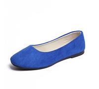 ERLINGO Women's Ballet Flats Pumps Slip On Square Toe Non Slip Low Heel Casual Dolly Shoes Stylish Ballerina Shoes Comfortable Wedding Party Shoes Royal Blue