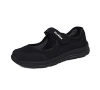 ERLINGO Womens Comfortable Working Nurse Shoes Non-Slip Adjustable Breathable Slip-on Walking Sneaker Casual Nursing Orthotic Lightweight Shoes Black