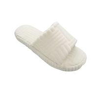 ERLINGO Women's Terry Towelling Slider Slippers, Silp-on Open Toe House Slippers Thick Bottom Warm Bossed Towel Cotton Slippers Textured Terry Cloth Slippers for Indoor Outdoor