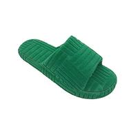 ERLINGO Women's Terry Towelling Slider Slippers, Silp-on Open Toe House Slippers Thick Bottom Warm Bossed Towel Cotton Slippers Textured Terry Cloth Slippers for Indoor Outdoor