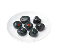 Erliway 0.5 lb Bulk Natural Blood Stone Polished Stones and Healing Crystals, 0.8-1.6" Irregular Tumbled Stones for Reiki Healing, Meditation, Stress Relief, Vase Filler Landscape Bottom Decoration