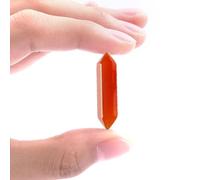 Erliway 1.26" Carnelian Stone and Crystal, Hexagonal Crystals Wand, Healing Crystal Points, 1PC Polished Hexagonal Bullet Shaped Stone Pendant for Reiki Balancing Meditation DIY Making Decor