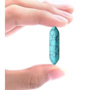 Erliway 1.26" Turquoise Hexagonal Crystals Wand, Natural Turquoise Hexagonal Crystal Points, 1PC Polished Hexagonal Bullet Shaped Stone Pendant for Reiki Balancing Meditation DIY Making Decor
