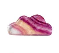 Erliway 1.5-2.4" Natural Crystal Rainbow Fluorite Cloud Hand-Carved Cloud Crystal Gemstone Healing Reiki Crystal Collection Mini Colorful Fluorite Stone Cloud for Home Decoration 1PC