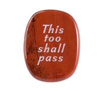 Erliway 1.77" Red Jasper Crystal Worry Stone Engraved "This Too Shall Pass"