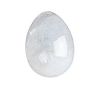 Erliway 1.8 x 1.4 Large Clear Quartz Crystal Egg for Easter Day, Natural Chakra Healing Crystal Gift, Polished Pocket Palm Worry Gemstone for Reiki Meditation Anxiety Relief Décor