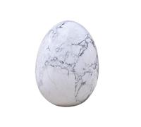 Erliway 1.8 x 1.4" Large Howlite Crystal Eggs for Easter Day, 1 PC Natural Chakra Healing Crystal Egg Gift, Polished Pocket Palm Worry Crystals Gemstone for Reiki Meditation Anxiety Relief Décor