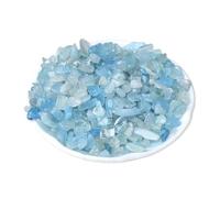 Erliway 100g Natural Aquamarine Crystal Chips, 7-9mm Tumbled Chips Crushed Crystal Stones, Polished Crystal Chips for Vase Filler Healing Reiki Crystal Jewelry Making Home Decor Aquarium Gravel