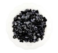 Erliway 100g Natural Snowflake Obsidian Crystal Chips, 7-9mm Tumbled Chips Crushed Crystal Stone, Polished Crystal Chip for Fish Tank, Healing Tumbled Crystal Chip for Reiki Jewelry Making Home Décor