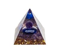 Erliway 12 Zodiac Orgone Crystal Pyramid for Aquarius with Amethyst Crystal | 2" Healing Orgone Pyramid for Positive Energy Stress Reduce Healing Meditation Attract Wealth Chakra Balancing Home Décor