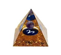 Erliway 12 Zodiac Orgone Crystal Pyramid for Aries with Amethyst Crystal