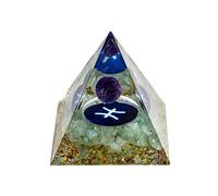 Erliway 12 Zodiac Orgone Crystal Pyramid for Pisces with Amethyst Crystal | 2" Healing Orgone Pyramid for Positive Energy Stress Reduce Healing Meditation Attract Wealth Chakra Balancing Home Décor