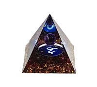 Erliway 12 Zodiac Orgone Crystal Pyramid, Natural Amethyst Crystal Ball for Capricorn Zodiac, 2" Orgone Healing Pyramid for Positive Energy Stress Reduce Healing Meditation Attract Wealth Lucky