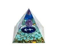 Erliway 12 Zodiac Orgone Crystal Pyramid, Natural Amethyst Crystal Ball for Sagittarius Zodiac, 2" Orgone Healing Pyramid for Positive Energy Stress Reduce Healing Meditation Attract Wealth Lucky
