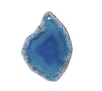 Erliway 1PC Natural Blue Agate Slice Crystals with Hole, 1.77-3.15" Large
