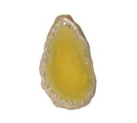 Erliway 1PC Natural Yellow Agate Slice Crystals with Hole, 1.77-3.15" Large