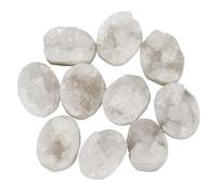 Erliway 1Pcs Natural Hollow Agate Geode, 1.2-1.6" Oval Shape with Crystal Lining, Healing Crystal for Home Decor, Meditation, Energy Cleansing, Feng Shui, Unique Gift & Collector's Specimen