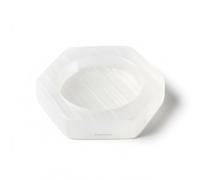 Erliway 2.56" Selenite Crystal Bowl for Crystals Recharging, Hexagonal Base