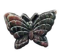 Erliway 2" Garnet Crystal Butterfly Decor, Hand-Carved Butterfly Crystal Sculpture, Healing Crystals Stone Statues, Cute Polished Gemstones Carvings for Home Office Room Desk Decorations