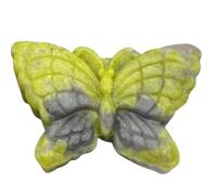 Erliway 2" Peach Blossom Jasper Crystal Butterfly Decor, Hand-Carved Butterfly Crystal Sculpture, Healing Crystals Stone Statues, Cute Polished Gemstones Carvings for Home Office Room Desk Decors