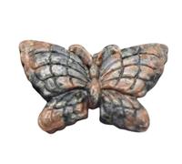 Erliway 2" Red Shimmer Crystal Butterfly Decor, Hand-Carved Butterfly Crystal Sculpture, Healing Crystal Stone Statues, Cute Polished Gemstones Carvings for Home Office Room Desk Decorations