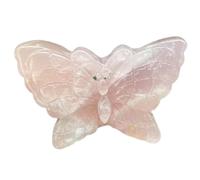 Erliway 2" Rose Quartz Crystals Butterfly Decor, Hand-Carved Butterfly Crystal Sculpture, Healing Crystal Stone Statues, Cute Polished Gemstones Carvings for Home Office Room Desk Decorations Gifts
