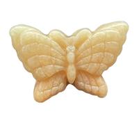 Erliway 2" Yellow Aventurine Crystal Butterfly Decor, Hand-Carved Butterfly Crystal Sculpture, Healing Crystals Stone Statues, Cute Polished Gemstones Carvings for Home Office Room Desk Decors