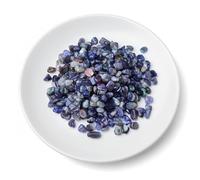 Erliway 7-9mm Natural Lolite Crystal Chips, 100g Polished Healing Crystal Chips Crushed Tumbled Stones for Vase Filler, Aquarium Gravel, Reiki Healing, Meditation, Home Decor and DIY Jewelry Crafts