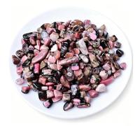 Erliway 7-9mm Natural Rhodonite Crystal Chips, 100g Polished Healing Crystal Chips Crushed Tumbled Stones for Vase Filler, Aquarium Gravel, Reiki Healing, Meditation, Home Decor and DIY Jewelry Craft