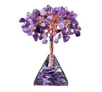 Erliway Amethyst Crystal Tree, 3.54-3.94" Crystal Tree of Life with Pyramid Base, Natural Gemstone Bonsai Trees for Women Men, Healing Crystals Money Tree for Housewarming Energy Wealth Office Decor