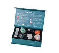 Erliway Aquarius Zodiac Crystals Gift Set, Zodiac Signs Healing Crystals Birthstones with Horoscope Box, 7 Pcs Natural Raw Stones for Beginner, Spiritual Astrology Crystal for Women Men Birthday Gift