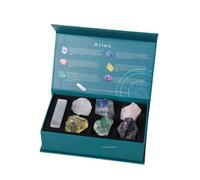 Erliway Aries Zodiac Crystals Gift Set, Zodiac Signs Healing Crystals Birthstones with Horoscope Box, 7 Pcs Natural Raw Stones for Beginners, Spiritual Astrology Crystal for Women Men Birthday Gifts