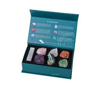 Erliway Cancer Zodiac Crystals Gift Set, Zodiac Signs Healing Crystals Birthstones with Horoscope Box, 7 Pcs Natural Raw Stones for Beginners, Spiritual Astrology Crystal for Women Men Birthday Gifts
