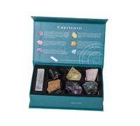 Erliway Capricorn Zodiac Crystals Gift Set, Zodiac Signs Healing Crystals Birthstones with Horoscope Box, 7 Pcs Natural Raw Stones for Beginner, Spiritual Astrology Crystal for Women Men Birthday Gift