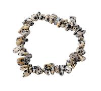 Erliway Dalmatian Jasper Crystals Bracelet Irregular Beads Stretch Bracelet Healing Crystals Chips Bracelet Natural Gemstone Bracelets for Women Jewelry Reiki Meditation