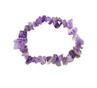 Erliway Deep Amethyst Crystals Bracelet Irregular Beads Stretch Bracelet Healing Crystals Chips Bracelet Natural Gemstone Bracelets for Women Jewelry Reiki Meditation