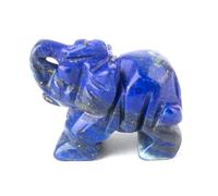 Erliway Healing Crystals Elephant Decor, 1.5" Large Lapis Lazuli Elephant Crystal Figurine, Hand Carved Gemstone Elephant Decor Statue Home Office Desk Decorations for Women Men (1PC)