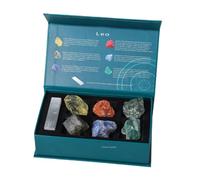 Erliway Leo Zodiac Crystals Gift Set, Zodiac Signs Healing Crystals Birthstones with Horoscope Box, 7 Pcs Natural Raw Stones for Beginners, Spiritual Astrology Crystal for Women Men Birthday Gifts