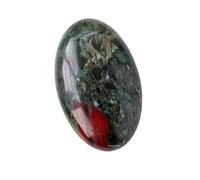 Erliway Natural African Bloodstone Palm Stone, 2"-2.4" Large Healing Polished Palm Crystal for Anxiety Relief, Oval Pocket Worry Stone for Hand Therapy, Hot Therapy Massage Rock for Stress