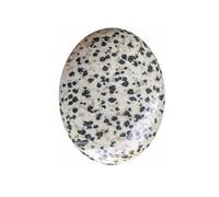 Erliway Natural Dalmatian Jasper Palm Stone, 2"-2.4" Large Healing Polished Palm Crystal for Anxiety Relief, Oval Pocket Worry Stone for Hand Therapy, Hot Therapy Massage Rock for Stress