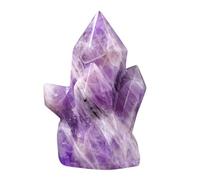 Erliway Natural Dream Amethyst Crystal Cluster Decor for Home Office, 2.24" Large Polished Raw Stone Mineral Sculpture for Desk Decor, Healing Meditation Space, Positive Energy Feng Shui Gift