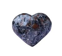 Erliway Natural Flame Yooperlite Stone Crystal Heart Palm Stone, 2-2.4" Large Polished Heart Shaped Worry Stone for Anxiety Relief, Reiki Healing Gift, Home Desk Decor for Love, Valentine's Day