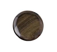 Erliway Natural Golden Sheen Obsidian Palm Stone, 2.15" Large Polished Worry Stone for Anxiety Relief, Natural Gold Obsidian Crystal Gemstone Flat Round Disc for Stress Management, Yoga & Meditation