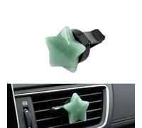 Erliway Natural Green Aventurine Crystal Car Air Vent Clips, Star Shape Refillable Car Diffuser with 5 Unscented Essential Oil Perfumes Refill Pads, Car Air Fresheners Clips for Dashboard Air Outlet