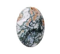 Erliway Natural Moss Agate Palm Crystal, 2"-2.4" Large Healing Polished Palm Crystal for Anxiety Relief, Oval Pocket Worry Stone for Hand Therapy, Hot Therapy Massage Rock for Stress
