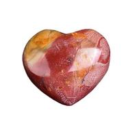 Erliway Natural Petrified Wood Crystal Heart Palm Stone, 2-2.4" Large Polished Heart Shaped Worry Stone for Anxiety Relief, Reiki Healing Gift, Home Desk Decor for Love, Valentine's Day, Birthday